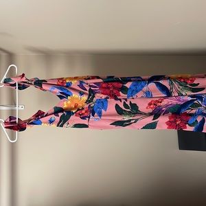 ASOS floral wide leg jumpsuit with ties in back.